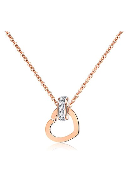 Choice N17063R Lokaer Luxury Cubic Zirconia Circle Heart Charm Pendant Neckla...