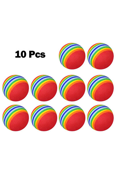 Choice red-10pcs 10pcs Golf Swing Training Foam Balls Rainbow Sponge Soft Practice Balls Flexible Indoor Go