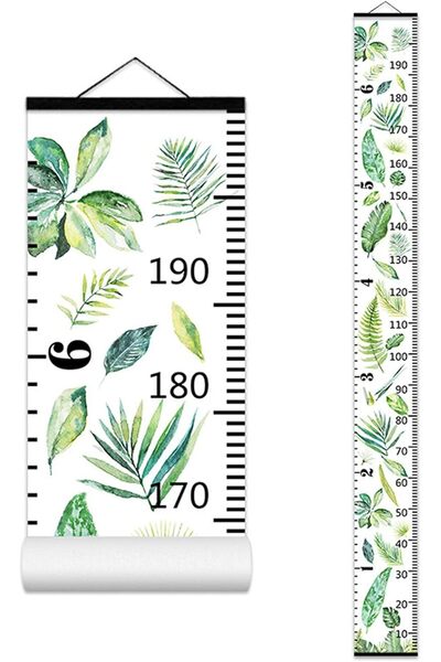 Arabest Green Plants Growth Chart for Kids Baby Height Chart Ruler Removable ...