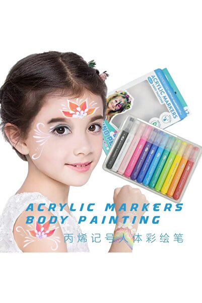 Choice 12PCS Water Resistant Face Paint Tattoo Pen, Temporary Tattoo Markers for Skin, Body Painting Kit, T