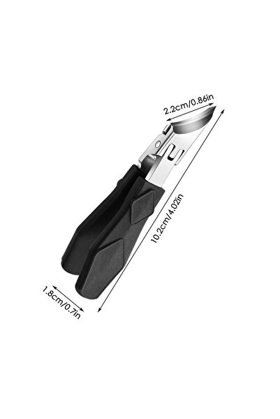 Choice black 1pc Slanted Nail Clippers Heavy Duty Anti-splash Curved Nail Clippers Pedicure Tools for Women
