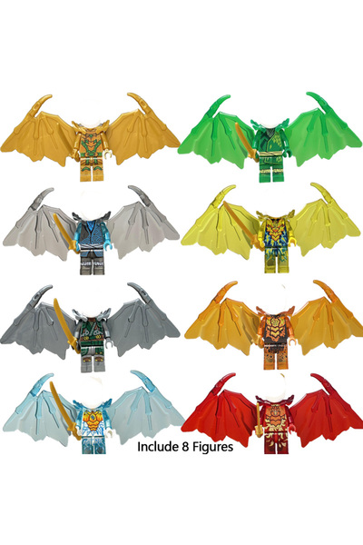 Choice1 ٨ مجسمات نينجا ثلاثية الأبعاد، مجسمات نينجا على شكل تنين، مكعبات بناء...