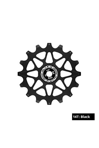 Choice محول سرعات خلفي للدراجة من TaoCi 14T أسود اللون، مزود بعجلة توجيه سيراميكية ذات أسنان موجبة وسالبة.