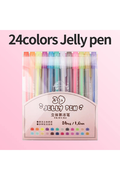Choice أقلام جيلي - ٢٤ لونًا (٦/٨/١٢/١٨/٢٤ لونًا) أقلام جيلي ثلاثية الأبعاد /...