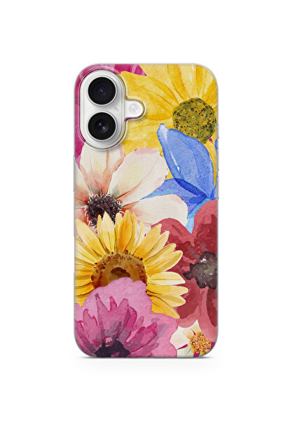 lelia حافظة هاتف شفافة متوافقة مع آيفون 16 مطبوع |   المجموعة: فلورالوكس بوتا...