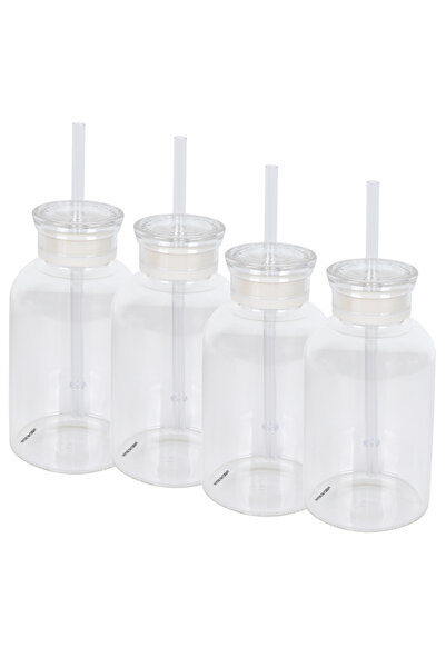 B&D banddtools 4-Piece Glass Water Jars with Straw and Lids