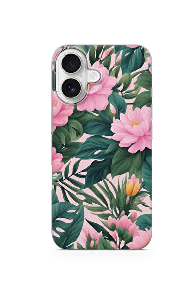 lelia حافظة هاتف شفافة متوافقة مع آيفون 16 مطبوع |   المجموعة: فلورالوكس بوتا...