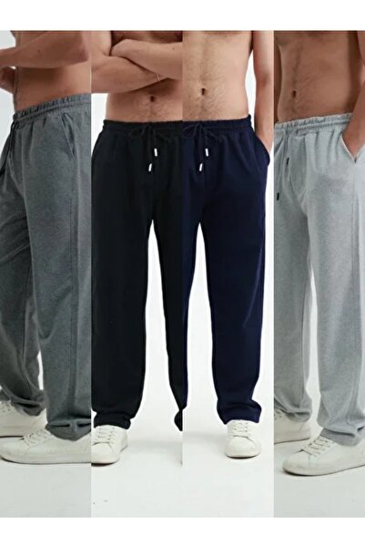 MODENZO بنطلون رياضي رجالي مكون من 4 قطع، تصميم فضفاض وواسع، مريح وواسع الساقين