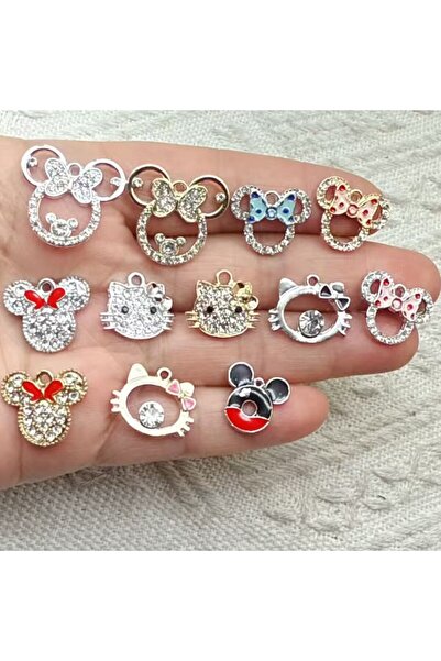 Miniso Antique Bronze Plated 10pcs Crystals Lovely Cat Charms Kawaii Kitten M...