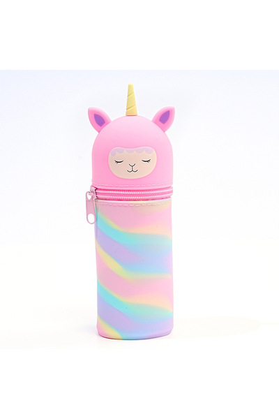 Choice Pink Cute Animal Silicone Large-capacity Retractable Student Pen Holde...