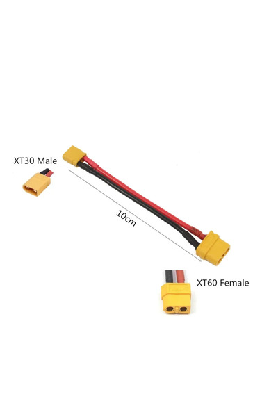 Choice محول XT30M -XT60F (5 قطع) موصل XT60 إلى XT30 ذكر/أنثى، سلك سيليكون 100...