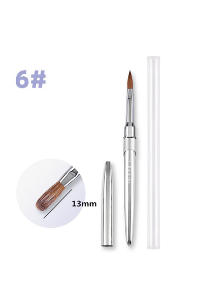 Choice G-B635-06 100% Pure Kolinsky Nail Brush Silver UV Gel Polish Nail Art ...