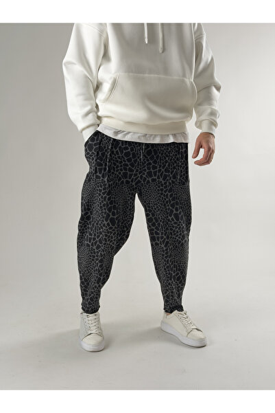 COCOPELLI Leopard Patterned Pocket Detailed Men's Baguette Pants Coc2670