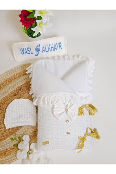 WASL ALKHAIR مدس مواليد بيت الطفل لحديث الولادة بلون أبيض ناعم وأنيق