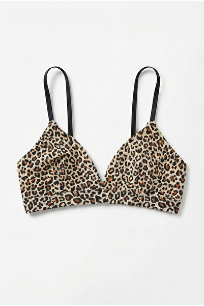 HNX 3'lü Kadın Bralet Seti - Dantelli, Leopar Desenli ve Basic Siyah Pamuklu Bralet Takımı