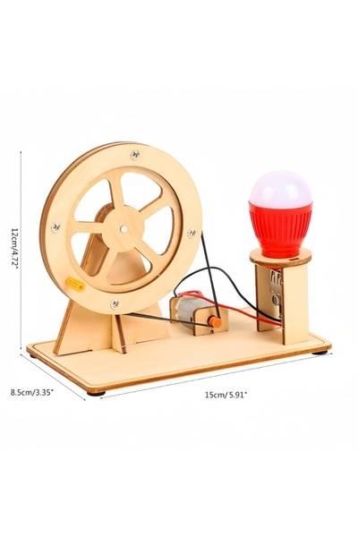 Choice مجموعة مولد كهربائي يدوي الصنع للأطفال - قطعة واحدة - تجارب علمية صغيرة - دليل تجميع