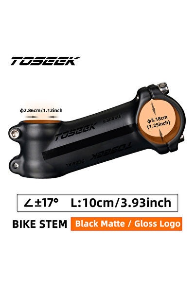 Choice جذع دراجة TOSEEK خفيف الوزن بزاوية 17-100 مم، قابل للتعديل من 6 إلى 17...