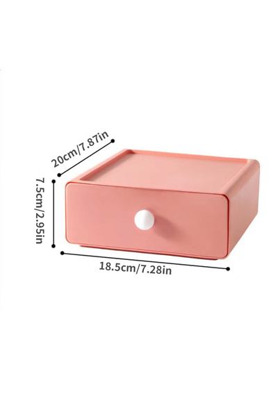 Choice pink Single Desk Drawer Storage Box, Desktop Can Be Stacked Storage Bo...
