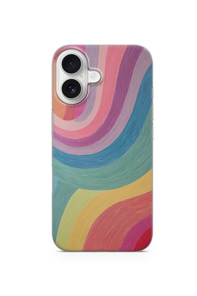 lelia حافظة هاتف شفافة متوافقة مع آيفون 16 مطبوع |   المجموعة: كولور ويف فلوكس