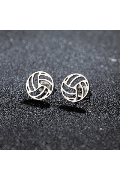 Choice زوج واحد من أقراط الكرة الطائرة الرياضية الصغيرة الجديدة من الفولاذ ال...