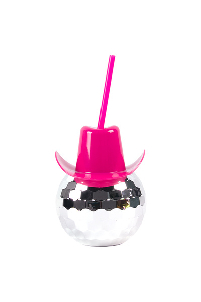 Choice3 قبعة وردية حمراء، قبعة رعاة البقر، كوب كرة ديسكو، أقلام معدنية بيضاء،...