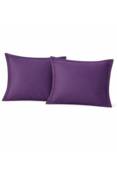 NazeninHome Satin 100% Cotton Oxford Pillowcase 2 Pack Purple