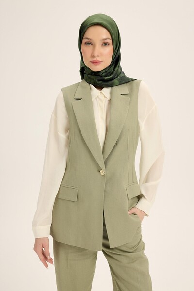 Maisa Eșarfă din mătase Trifoi Mulberry VERDE ÎNCHIS 90 x 90