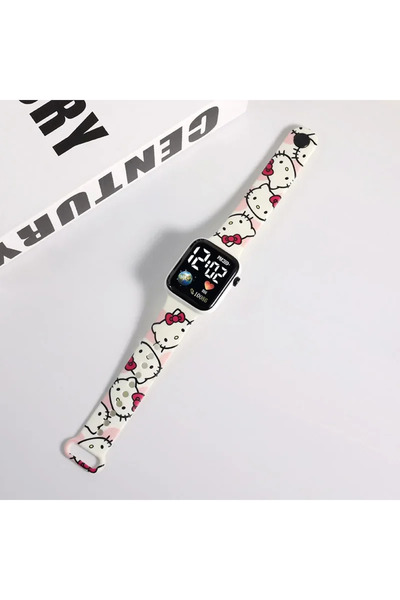 Miniso ساعة إلكترونية بإضاءة LED بتصميمات كرتونية من سانريو، تضم شخصيات هيلو ...