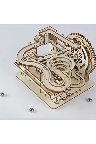 Choice 1pcs 3D Wooden Puzzle Mechanical Ball Bearing Track Set - DIY Assembly Model Building Kit STEAM Educ