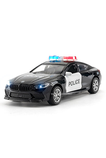 Choice سيارة شرطة M8 سوداء بمقياس 1:32، نموذج لعبة سيارة شرطة صغيرة M8 مصنوعة...