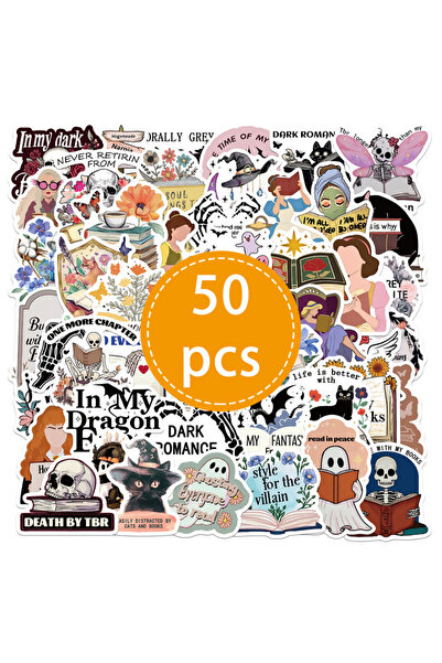 Choice 50 قطعة - TZ-203، 50 قطعة من ملصقات الكتب الكرتونية الرومانسية الداكنة...