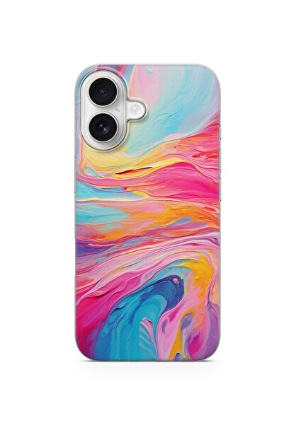 lelia حافظة هاتف شفافة متوافقة مع آيفون 16 مطبوع |   المجموعة: سلسلة باستيل ب...