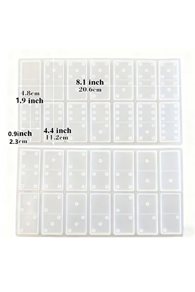 Choice قالب دومينو من قطعتين - قالب سيليكون راتنجي، قالب دومينو مصبوب من الراتنج، قالب راتنج إيبوكسي، مناسب للأعمال اليدوية