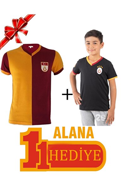 Galatasaray Orijinal Metin Oktay Çocuk T-Shirt Siyah Çocuk T-Shirt Hediyeli
