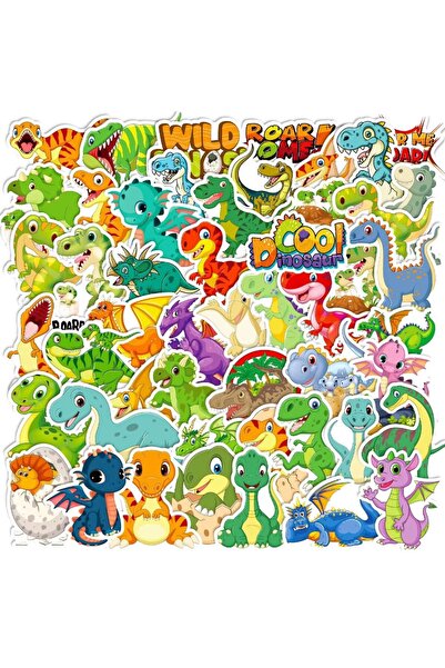 Choice A582120-50PCS 50PCS ملصقات ديناصورات كرتونية جديدة للأطفال، مقاومة للم...