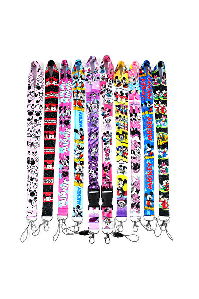 Choice 17.7in KC5719 10pcs Disney Stitch Lanyard Neck Strap Cartoon Keychain Wholesale for ID Badge Holder