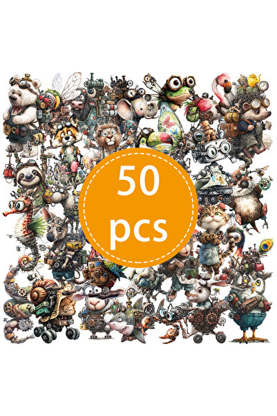 Choice 50 قطعة - TZ-380، 50 قطعة من ملصقات جرافيتي حيوانات كرتونية بنمط بانك،...