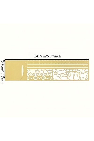 Choice 1 Cat Pattern Double-Sided Bookmark Diary Planning Book Note Multifunctional Cat Template Ruler Gif.