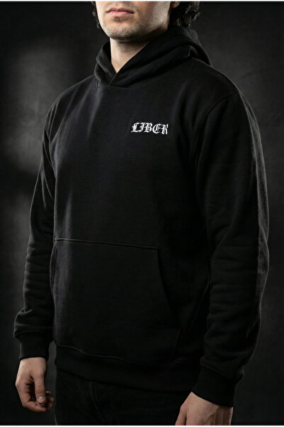 Liber Greek God Black Oversized Hoodie Greek Mythology Atlas Printed Sweatshirt