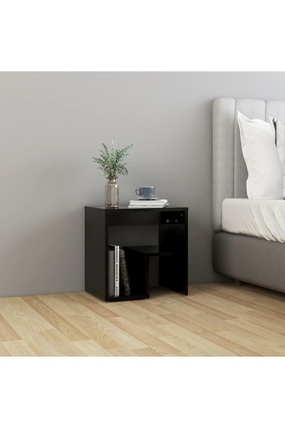 vidaxl Bed Cabinet Black 40x30x40 cm Engineered Wood
