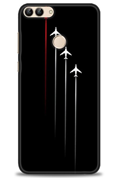 Rulet Aksesuar غطاء متوافق مع هاتف هواوي بي سمارت HD مطبوع + واقي شاشة سيرامي...