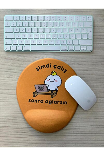 rakkun shop الآن اعمل ثم تبكي مطبوع لوحة ماوس بيضاوية الشكل مع دعم للرسغ