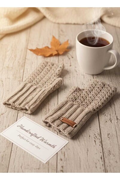 Furyas Store Modern Tasarım: Örme Yarım Parmak Eldiven