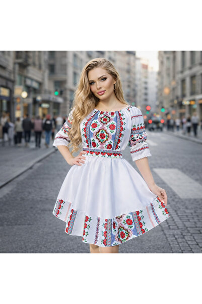 Welike Women's dress with traditional motifs onesize 36/38