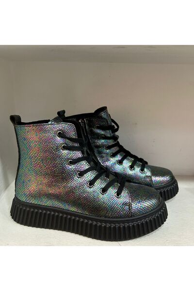 Bağcı Çocuk Hakiki Deri Bot Timsah Desenli