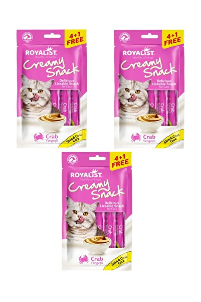 Creamy Snack – Yengeçli Kedi Ödül Maması (4+1) Üçlü Paket