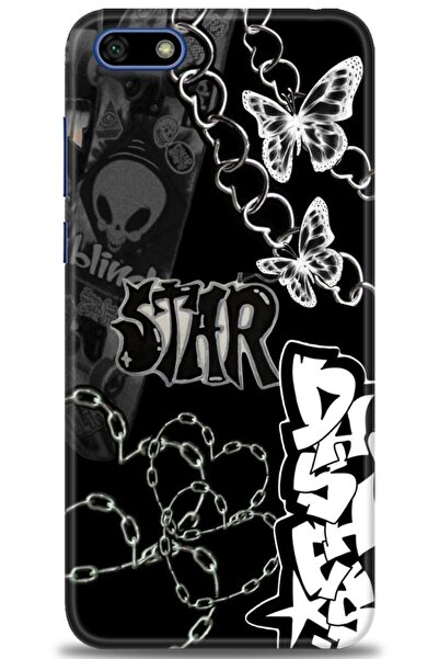 Rulet Aksesuar غطاء متوافق مع هاتف هواوي Y5 2018 HD مطبوع - غطاء سيليكون مصمم...