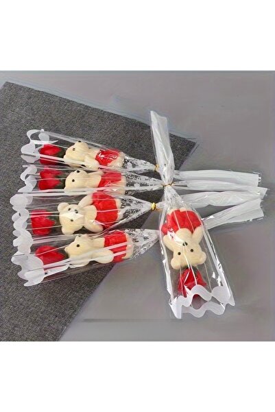 suprizegift Artificial 1 Piece Rose with Teddy Bear