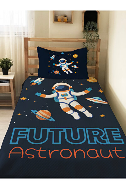 Evmila طقم بيكيه للأطفال بنمط رائد الفضاء - مقاس 160×230 سم، بيكيه مقاس 50×70...