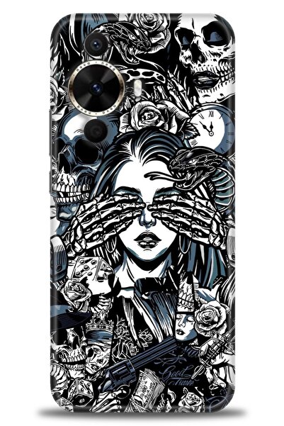 Rulet Aksesuar غطاء متوافق مع هاتف هواوي نوفا 12S HD مطبوع - غطاء سيليكون مصم...